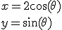 x=2\cos(\theta)\\ y=\sin(\theta)